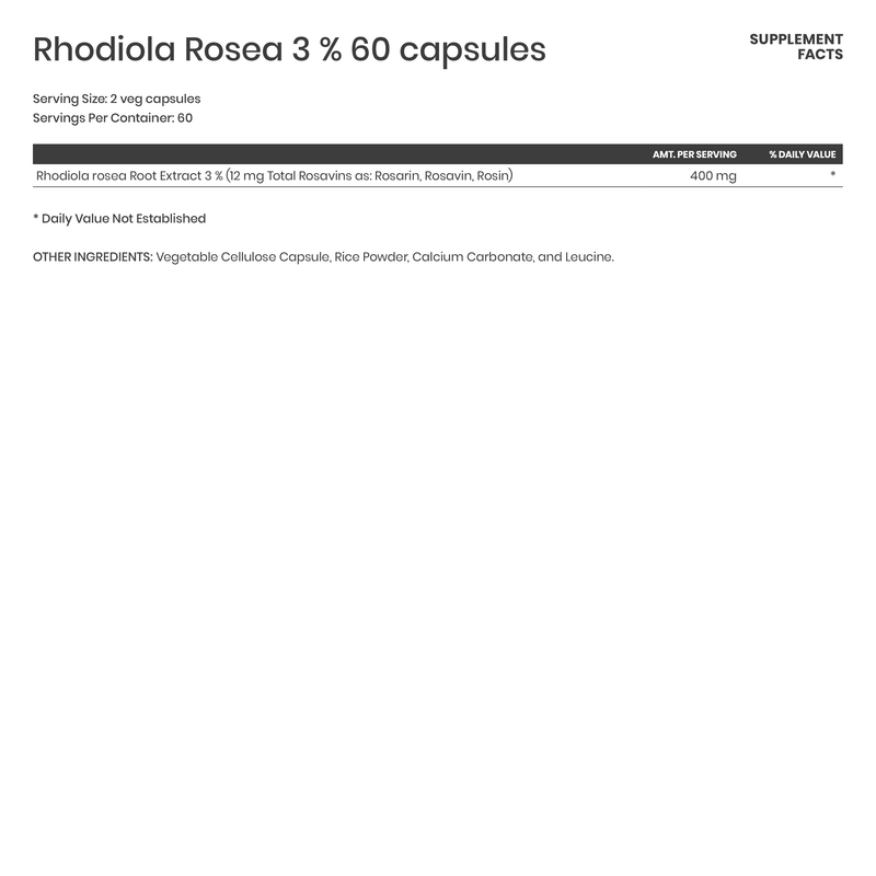 Rhodiola Rosea 3% 200mg - Karim Chubin