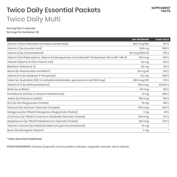 Twice Daily Essential Packets