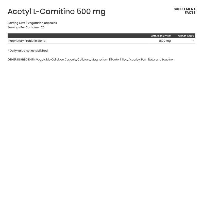 Acetyl L-Carnitine 500 mg - Karim Chubin